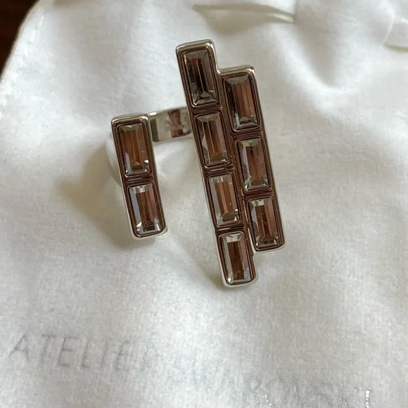 Atelier Swarovski fluid Azzurro open ring - Picture 11 of 12